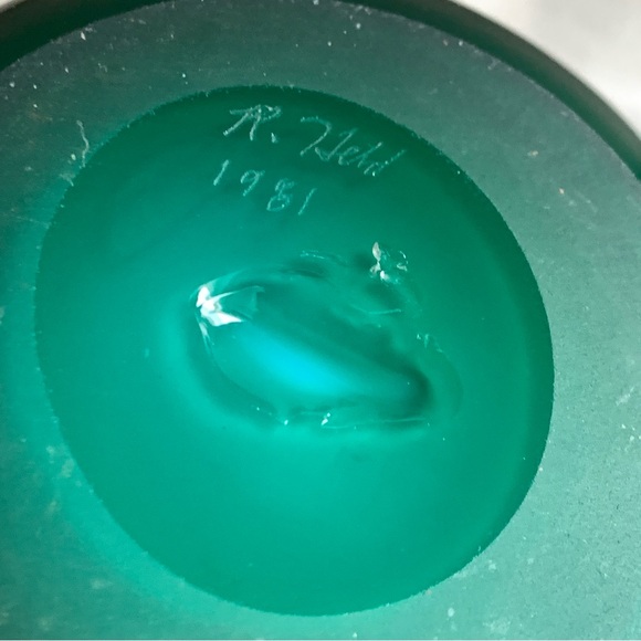 Robert Held Art Glass Vase Iridescent Freeform Vintage 1981 Calgary - Picture 9 of 9